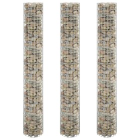 Circular gabion bed 3 units galvanized steel Ø30x200 cm by vidaXL, Pots and planters - Ref: Foro24-152022, Price: 109,99 €, D...