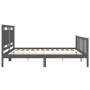 Estructura de cama con cabecero madera maciza gris 200x200 cm de vidaXL, Camas y somieres - Ref: Foro24-3192188, Precio: 186,...