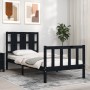 Bed frame with black solid wood headboard 90x190 cm by vidaXL, Beds and slatted bases - Ref: Foro24-3192200, Price: 136,11 €,...