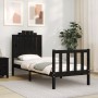 Single bed frame with black solid wood headboard by vidaXL, Beds and slatted bases - Ref: Foro24-3192260, Price: 131,78 €, Di...