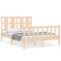 Estructura de cama con cabecero madera maciza 120x200 cm de vidaXL, Camas y somieres - Ref: Foro24-3192226, Precio: 120,15 €,...