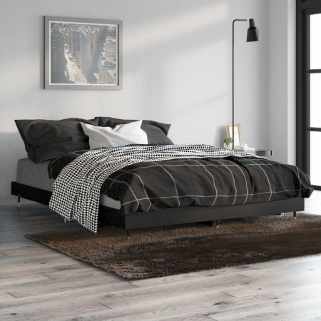 Estructura de cama madera de ingeniería negra 140x190 cm de vidaXL, Camas y somieres - Ref: Foro24-832174, Precio: 119,58 €, ...