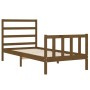 Honey brown solid wood bed frame with headboard 90x200cm by vidaXL, Beds and slatted bases - Ref: Foro24-3191894, Price: 112,...