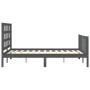 Estructura de cama matrimonio con cabecero madera maciza gris de vidaXL, Camas y somieres - Ref: Foro24-3192073, Precio: 151,...