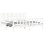 White solid wood bed frame with headboard 180x200 cm by vidaXL, Beds and slatted bases - Ref: Foro24-3192247, Price: 184,17 €...