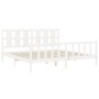 White solid wood bed frame with headboard 180x200 cm by vidaXL, Beds and slatted bases - Ref: Foro24-3192247, Price: 184,17 €...