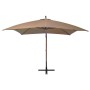 Hanging umbrella with solid fir wood pole in taupe grey 3x3m by vidaXL, Umbrellas - Ref: Foro24-313775, Price: 135,99 €, Disc...