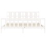 White solid wood bed frame with headboard 180x200 cm by vidaXL, Beds and slatted bases - Ref: Foro24-3192247, Price: 184,17 €...