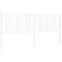 White solid wood bed frame with headboard 180x200 cm by vidaXL, Beds and slatted bases - Ref: Foro24-3192247, Price: 184,17 €...