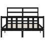 Estructura de cama con cabecero madera maciza negro 120x200 cm de vidaXL, Camas y somieres - Ref: Foro24-3191905, Precio: 166...