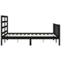 Bed frame with black solid wood headboard 120x200 cm by vidaXL, Beds and slatted bases - Ref: Foro24-3191905, Price: 161,55 €...