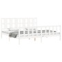 White solid wood bed frame with headboard 200x200 cm by vidaXL, Beds and slatted bases - Ref: Foro24-3192252, Price: 159,12 €...