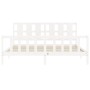 White solid wood bed frame with headboard 200x200 cm by vidaXL, Beds and slatted bases - Ref: Foro24-3192252, Price: 159,12 €...