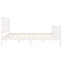 White solid wood bed frame with headboard 200x200 cm by vidaXL, Beds and slatted bases - Ref: Foro24-3192252, Price: 159,12 €...