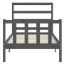 Estructura de cama con cabecero madera maciza gris 90x200 cm de vidaXL, Camas y somieres - Ref: Foro24-3191893, Precio: 109,2...