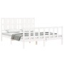 White solid wood bed frame with headboard 160x200 cm by vidaXL, Beds and slatted bases - Ref: Foro24-3192242, Price: 174,99 €...