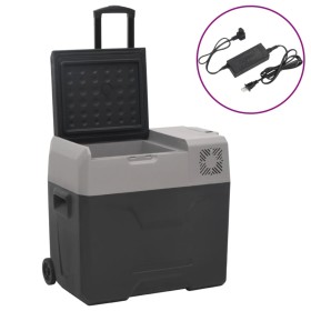 Black and gray polypropylene refrigerator with wheels and adapter 40 L by vidaXL, Refrigerators - Ref: Foro24-3154636, Price:...