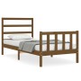 Estructura cama con cabecero madera maciza marrón miel 90x190cm de vidaXL, Camas y somieres - Ref: Foro24-3191874, Precio: 13...