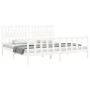 White solid wood bed frame with headboard 200x200 cm by vidaXL, Beds and slatted bases - Ref: Foro24-3192447, Price: 178,26 €...