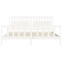 White solid wood bed frame with headboard 200x200 cm by vidaXL, Beds and slatted bases - Ref: Foro24-3192447, Price: 178,26 €...