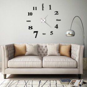 3D wall clock with modern design 100 cm XXL black by vidaXL, Wall clocks - Ref: Foro24-50635, Price: 16,99 €, Discount: %