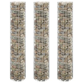 Circular gabion bed 3 units galvanized steel Ø30x150 cm by vidaXL, Pots and planters - Ref: Foro24-152021, Price: 65,99 €, Di...