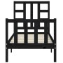 Estructura de cama individual con cabecero madera maciza negro de vidaXL, Camas y somieres - Ref: Foro24-3191935, Precio: 125...