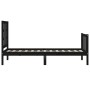 Estructura de cama individual con cabecero madera maciza negro de vidaXL, Camas y somieres - Ref: Foro24-3191935, Precio: 125...