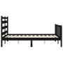 Double bed frame with black solid wood headboard by vidaXL, Beds and slatted bases - Ref: Foro24-3192015, Price: 165,43 €, Di...