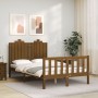 Estructura de cama matrimonio con cabecero madera marrón miel de vidaXL, Camas y somieres - Ref: Foro24-3192269, Precio: 143,...