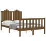 Estructura de cama matrimonio con cabecero madera marrón miel de vidaXL, Camas y somieres - Ref: Foro24-3192269, Precio: 143,...