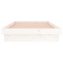 Bed frame with LED solid white wood 90x200 cm by vidaXL, Beds and slatted bases - Ref: Foro24-832699, Price: 204,91 €, Discou...