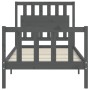 Gray solid wood bed frame with headboard by vidaXL, Beds and slatted bases - Ref: Foro24-3192393, Price: 107,99 €, Discount: %