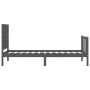 Gray solid wood bed frame with headboard by vidaXL, Beds and slatted bases - Ref: Foro24-3192393, Price: 107,99 €, Discount: %