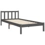 Gray solid wood bed frame with headboard by vidaXL, Beds and slatted bases - Ref: Foro24-3192393, Price: 107,99 €, Discount: %