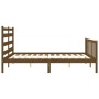 Double bed frame with honey brown wooden headboard by vidaXL, Beds and slatted bases - Ref: Foro24-3192044, Price: 150,81 €, ...