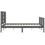 Estructura de cama con cabecero madera maciza gris 140x200 cm de vidaXL, Camas y somieres - Ref: Foro24-3191973, Precio: 159,...