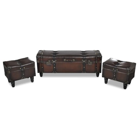 Brown 3-piece storage bench set by vidaXL, Benches for halls and storage - Ref: Foro24-240551, Price: 265,99 €, Discount: %