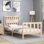 Estructura de cama con cabecero madera maciza 90x200 cm de vidaXL, Camas y somieres - Ref: Foro24-3192411, Precio: 95,74 €, D...