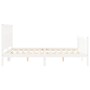 White solid wood bed frame with headboard 160x200 cm by vidaXL, Beds and slatted bases - Ref: Foro24-3192437, Price: 169,15 €...