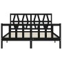 Bed frame with black solid wood headboard 160x200 cm by vidaXL, Beds and slatted bases - Ref: Foro24-3192505, Price: 182,31 €...