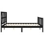 Bed frame with black solid wood headboard 160x200 cm by vidaXL, Beds and slatted bases - Ref: Foro24-3192505, Price: 182,31 €...