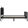 Bed frame with black solid wood headboard 140x200 cm by vidaXL, Beds and slatted bases - Ref: Foro24-3192300, Price: 200,99 €...