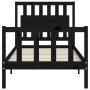 Black solid wood bed frame with headboard by vidaXL, Beds and slatted bases - Ref: Foro24-3192395, Price: 133,99 €, Discount: %