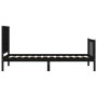 Black solid wood bed frame with headboard by vidaXL, Beds and slatted bases - Ref: Foro24-3192395, Price: 133,99 €, Discount: %