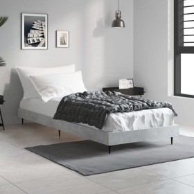 Estructura de cama madera de ingeniería gris hormigón 75x190 cm de vidaXL, Camas y somieres - Ref: Foro24-832313, Precio: 74,...