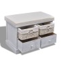 White Paulownia wood storage bench 62x33x42 cm by vidaXL, Benches for halls and storage - Ref: Foro24-240790, Price: 125,99 €...