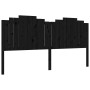 Bed frame with black solid wood headboard 200x200 cm by vidaXL, Beds and slatted bases - Ref: Foro24-3192320, Price: 225,63 €...