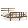 Honey brown wooden bed frame with headboard 160x200 cm by vidaXL, Beds and slatted bases - Ref: Foro24-3191919, Price: 162,32...