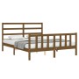 Honey brown wooden bed frame with headboard 160x200 cm by vidaXL, Beds and slatted bases - Ref: Foro24-3191919, Price: 162,32...